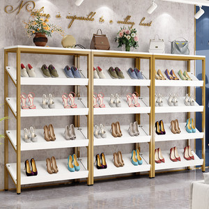 鞋店鞋架展示架创意落地式组合货架服装店铺金色多层包包架鞋柜