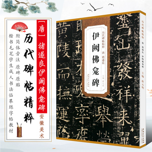 正版唐 褚遂良伊阙佛龛碑 历代碑帖精粹 附简体旁注 楷书毛笔书法临摹练字帖教材 安徽美术社 学生成人古帖楷书字帖书法培训教程书