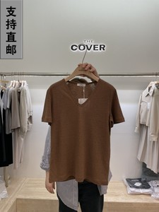 THE COVER韩国货东大门正品女装代购V领净版简单短袖百搭基础T恤