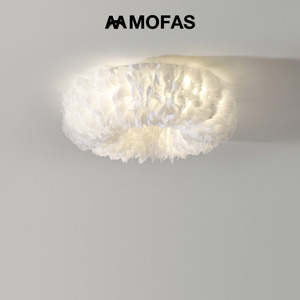 MOFAS全光谱护眼北欧羽毛灯卧室现代ins少女房温馨网红儿童吸顶灯
