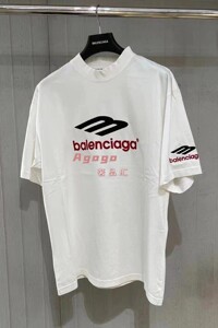 Balenciaga/巴黎世家24ss新款3B背后字母刺绣圆领休闲短袖男T恤女