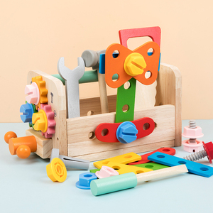 儿童早教木制仿真维修理工具箱拧螺丝拆装螺母手提工具台益智玩具