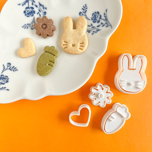 复活节可爱兔子胡萝卜 小花饼干模具儿童DIY亲子烘焙曲奇模具家用