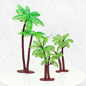 森系椰子树仙人掌树植物插件生日蛋糕装饰海洋主题派对绿树摆件