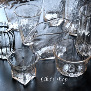 日本作家器 安土草多 冰川纹玻璃杯日式锤纹玻璃杯分水器酒杯