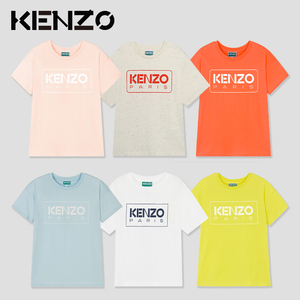 现货 KENZO童装夏季新款 经典BOX品牌logo印花圆领休闲短袖T恤