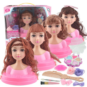 儿童半身化妆芭比娃娃套装仿真梳头发模型女童过家家公主玩偶玩具