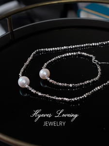 碎银子项链一颗真珍珠锁骨链女轻奢通勤爱迪生手链法式高级感设计