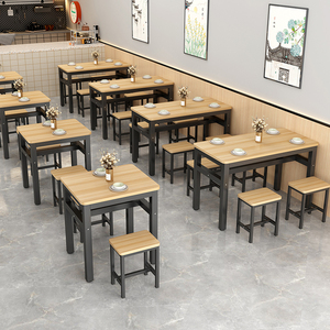 桌子商用餐饮食堂桌椅组合出租房快餐饭店餐厅小吃早餐店面馆餐桌
