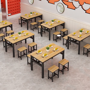 桌子餐饮商用快餐桌椅出租房用长方形餐馆烧烤早餐小吃店食堂餐桌