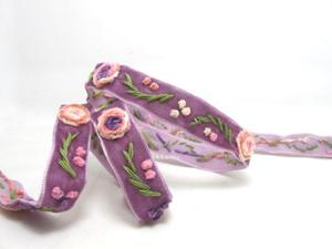 怩娃|一码绣花丝绒带|手工织带|绣花丝带|装饰带|DIY材料辅料丝带
