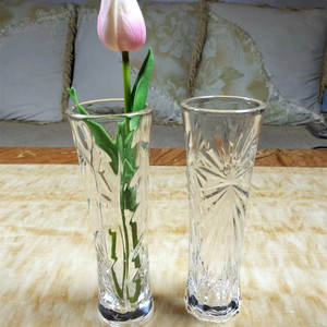创意透明小号水晶玻璃花瓶树叶米字款适合餐桌插一枝花厂家直销