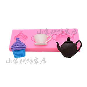茶壶 茶杯系列翻糖蛋糕模具 饼干 纸杯蛋糕装饰硅胶巧克力 粘土