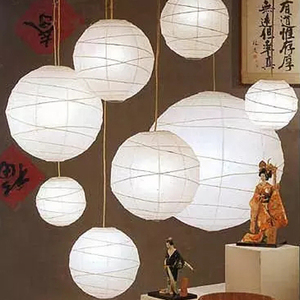 日式古风灯笼和风奶白色交叉圆形纸灯笼纸吊灯罩婚庆灯饰手工纸灯