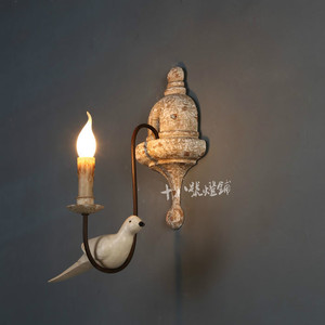 美式乡村小鸟壁灯田园风格灯饰客厅餐厅卧室北欧创意铁艺复古灯具