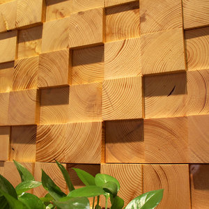 松木原木质实木马赛克电视背景墙木纹年轮欧式简约立体方块木头砖