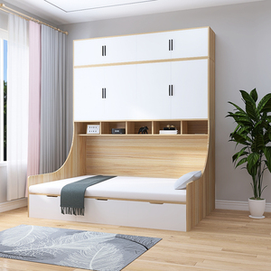 名匠阁榻榻米床柜一体省空间利用床小户型实木靠墙儿童侧柜气压床