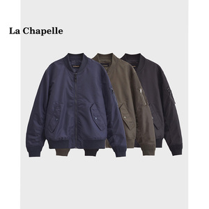 拉夏贝尔/La Chapelle男女情侣军旅式飞行夹克外套拉链立领棒球服