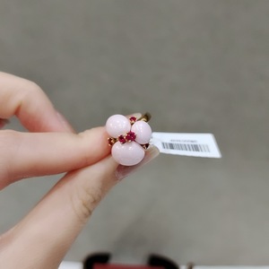 二手宝曼兰朵Pomellato粉色花朵宝石52号戒指