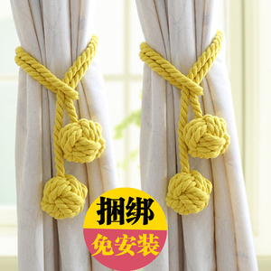 欧式棉绳窗帘扣绑带系带捆绑绳子一对流苏挂球装饰品现代简约扎带