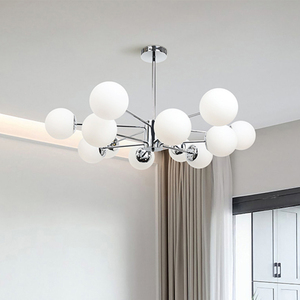 包豪斯创意玻璃魔豆吊灯北欧现代简约客厅餐厅卧室美式中古奶油灯