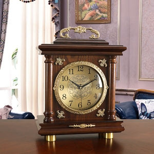 新中式复古座钟客厅时钟家用摆台式静音古典钟表桌面台钟装饰摆钟