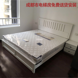 新款黑色低箱床北欧经济型现代简约白色简易单人床组装式箱体床