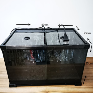 中国斗鱼缸 小型雷龙配对 练鱼PK缸 侧背过滤二格 加盖玻璃双鱼缸
