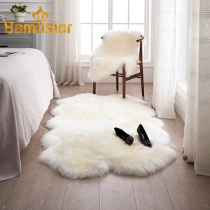BAMUSIOR澳洲羊毛地毯长毛飘窗垫沙发垫羊毛垫子定制整张羊皮地垫