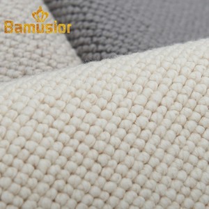 BAMUSIOR进口羊毛地毯别墅客厅卧室床边毯纯色满铺可定制圈绒家用