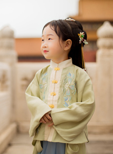 中国风儿童袄裙汉服童装女童女孩小童民族刺绣古装纯棉里布小孩