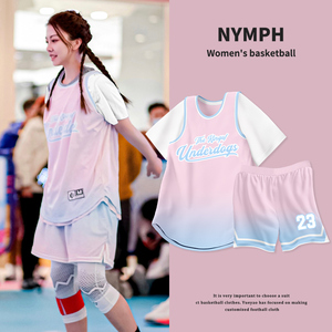 篮球服女套装定制夏季假两件短袖女生运动篮球衣学生班服比赛队服
