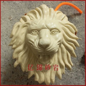 人造砂岩雕塑 酒店别墅会所室内外园林景观墙装饰-狮子头挂件