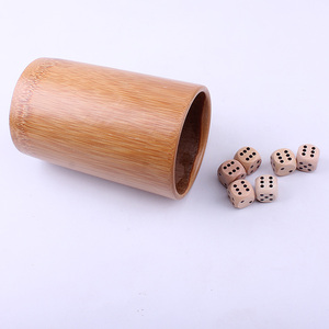 竹木骰盅配实木骰子道具创意个性摇色子酒吧ktv用品色中筛盅套装