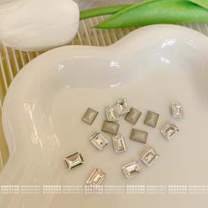 正品施华洛4527小冰糖白色尖底长方钻进口奥地利水晶美甲堆钻饰品