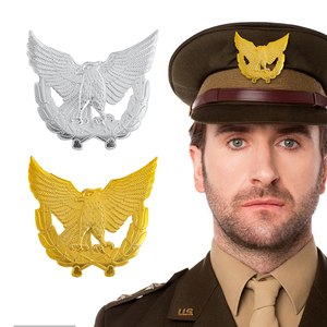 金银色帽徽锌铝合金飞行员保安大盖帽老鹰徽章金属胸针百搭装饰品