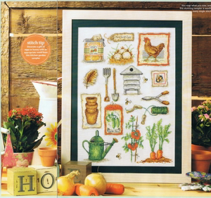 十字绣电子图纸重绘文件Cross Stitch Gold 93 杂志-厨房的花园