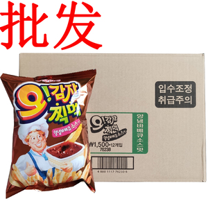 好丽友呀土豆脆条蘸酱味哦土豆烧烤薯条膨化韩国进口75g整箱12包