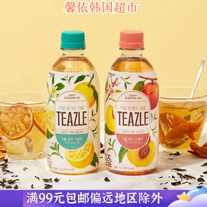 韩国进口饮料熊津水蜜桃乌龙茶柚子味柠檬薄荷味风味饮品500ml