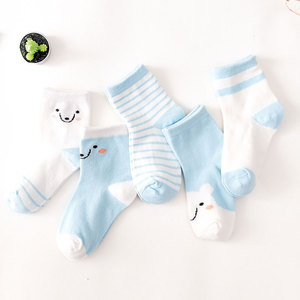 儿童袜子春夏薄款袜6个月-2岁半中筒袜男女童宝宝袜婴儿袜蓝小熊