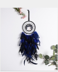 新款印第安复古生命之树蓝色羽毛吊饰编织捕梦网卧室墙壁装饰民宿