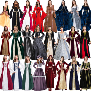 万圣节欧洲复古中世纪宫廷长裙cos公主王子服贵族贵妇皇后礼服装