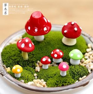 苔藓微景观摆件 迷你卡通 小蘑菇 造景模型 diy材料 多肉饰品配件