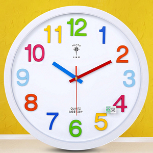 北极星14英寸可爱卡通创意挂钟儿童房卧室静音石英钟客厅钟表挂表