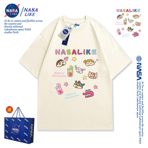 NASA联名蜡笔小新上衣夏中长款短袖女t恤韩版学生少女纯棉百搭ins