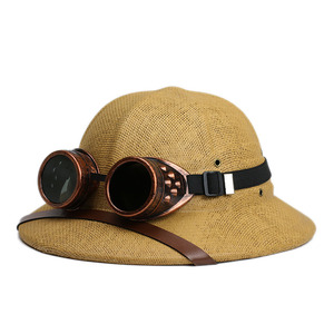 高品质镂空朋克护镜春夏马术男女通用探险越南头盔防晒户外遮阳帽