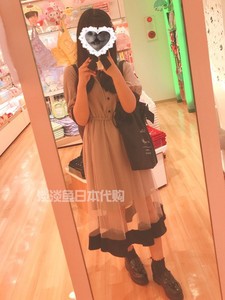 日本代购女装grl春秋季新款日系复古时尚网纱中袖高腰连衣裙 阿里巴巴找货神器