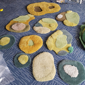 新西兰羊毛手工创意长毛绒小地毯墙壁装饰挂毯桌面拍照背景小地垫