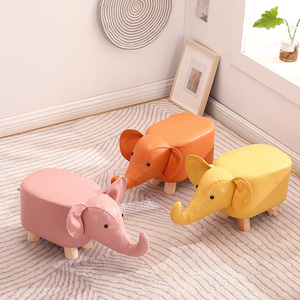 儿童卡通实木小凳子动物大象坐凳客厅换鞋凳家用门口宝宝矮凳板凳