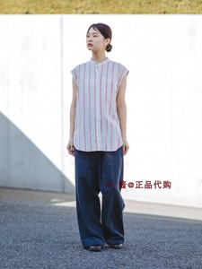 日本代购 优衣库 JWA 麻混纺长衬衫无袖长款衬衣 467021